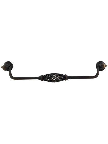 Tuscany Cabinet Bail Pull - 8 7/8 inch Center-to-Center in Antique Brushed Satin Brass.